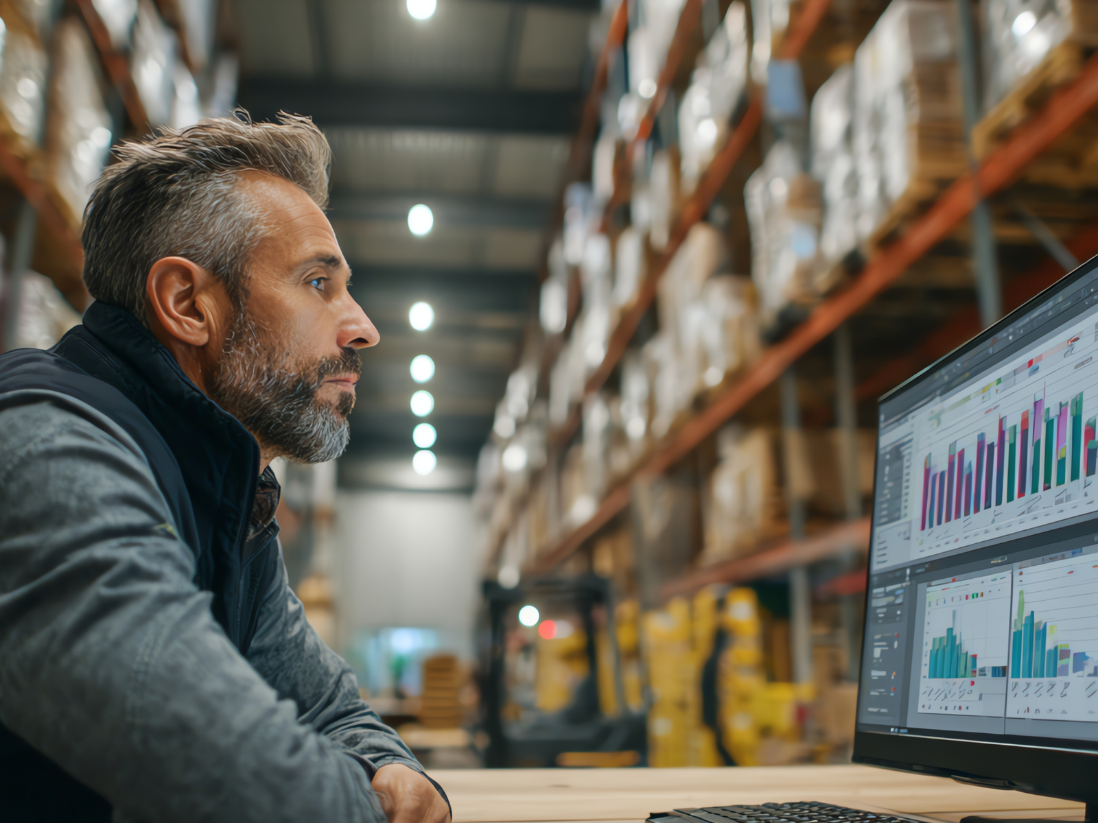 Procurement specialist reviewing spend analytics
